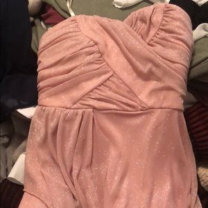 Pink sparkle event dress, strapless